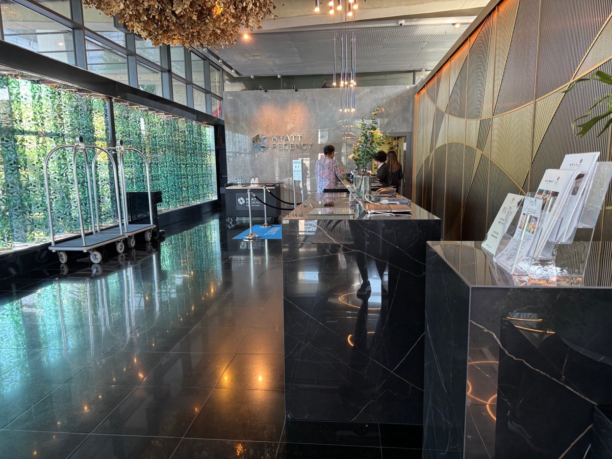 Hyatt Regency Barcelona Tower reception side view