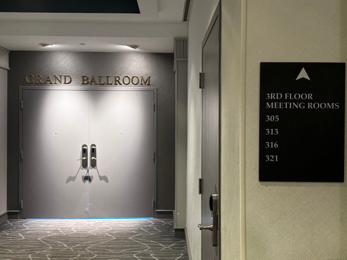 Hyatt Regency Boston Harbor ballroom sign