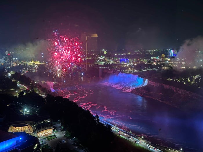 Hyatt Regency Niagara Falls Fallsview fireworks view from room