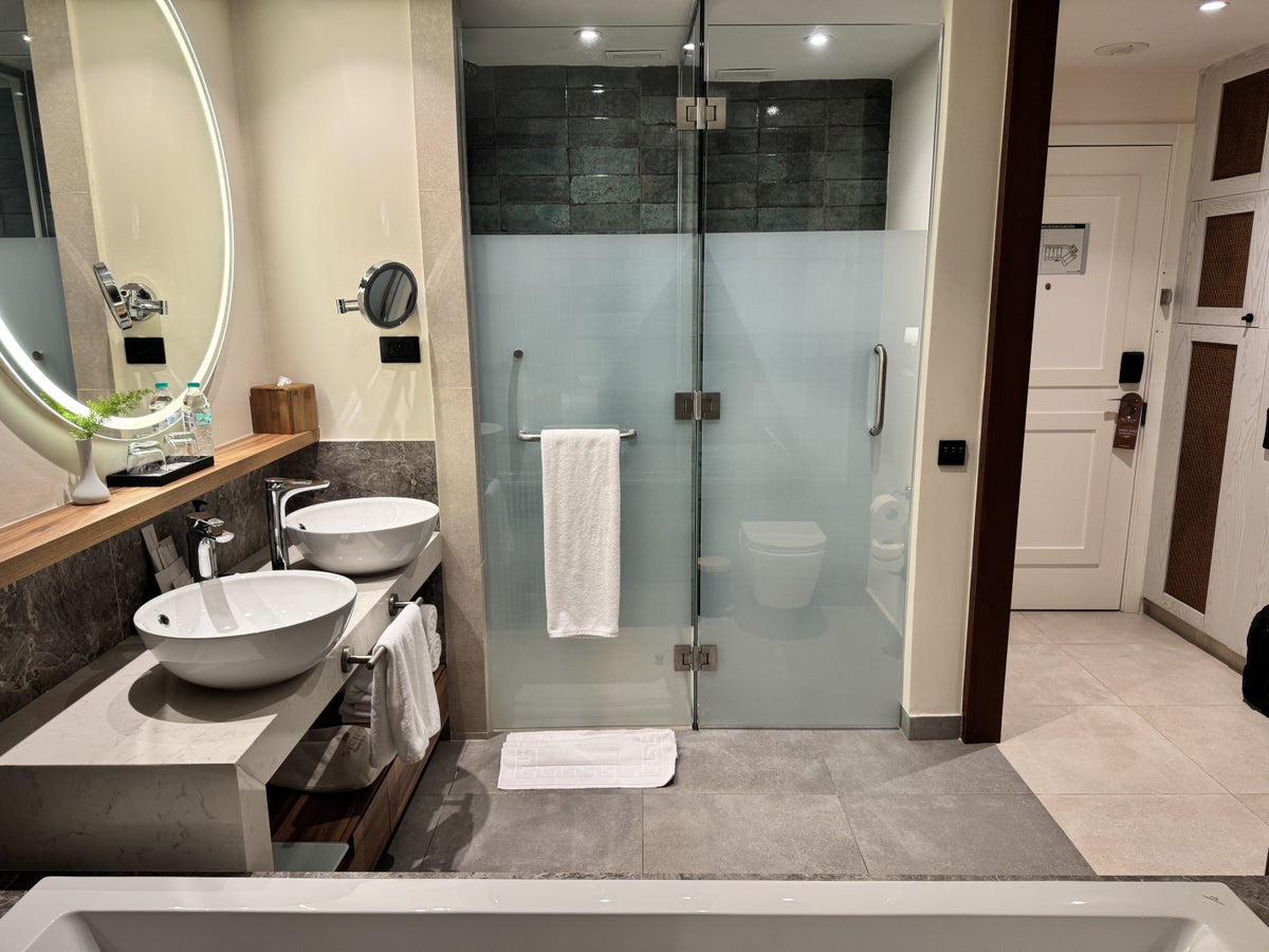 Hyatt Secrets Playa Esmeralda Preferred Club Ocean View Suite Bathroom Vanity Shower