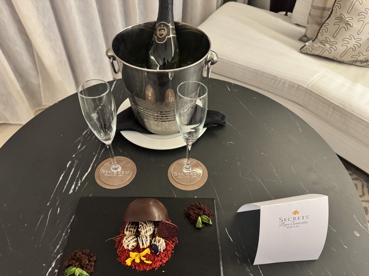 Hyatt Secrets Playa Esmeralda Preferred Club Ocean View Suite Welcome Amenity Side