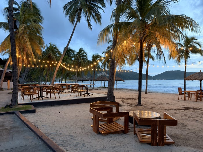 Hyatt Thompson Zihuatanejo Mexico Beach Dining at Dusk Hyatt Thompson Zihuatanejo Mexico Beach Dining at Dusk