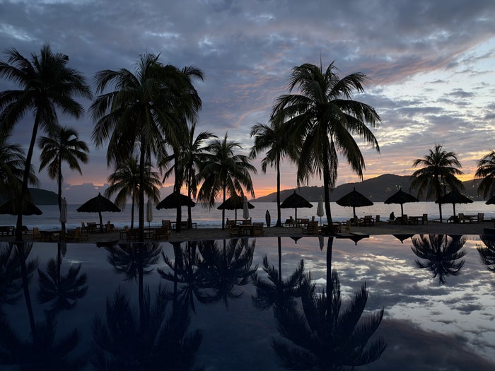 Hyatt Thompson Zihuatanejo Mexico Pool at Sunset