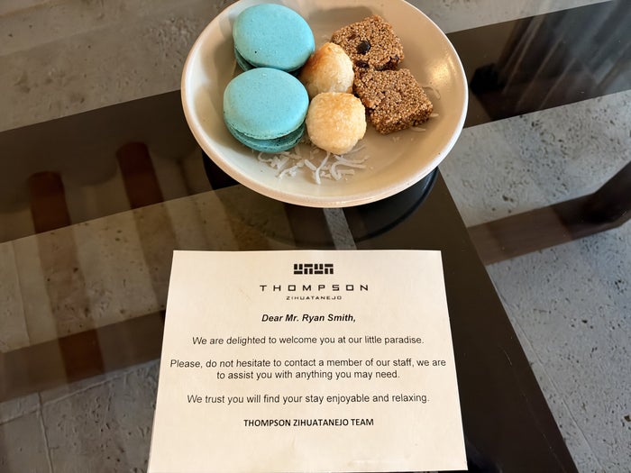 Hyatt Thompson Zihuatanejo Mexico Welcome Amenity Macarons
