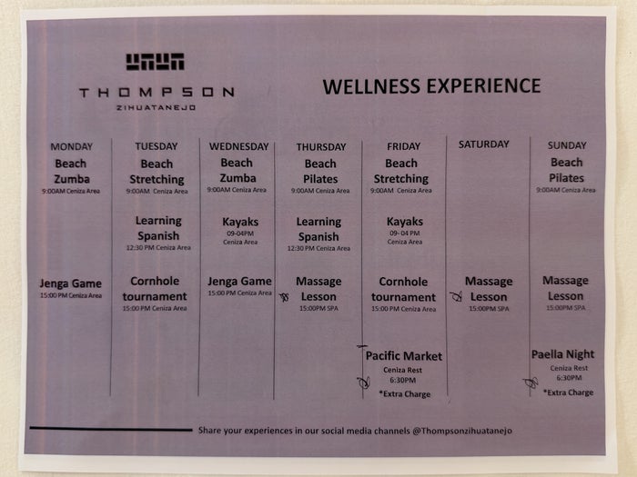 Hyatt Thompson Zihuatanejo Mexico Wellness Schedule Hyatt Thompson Zihuatanejo Mexico Wellness Schedule