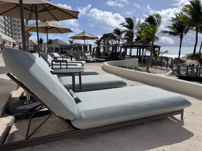 Hyatt Zilara Cancun Poolside Loungers Side Table
