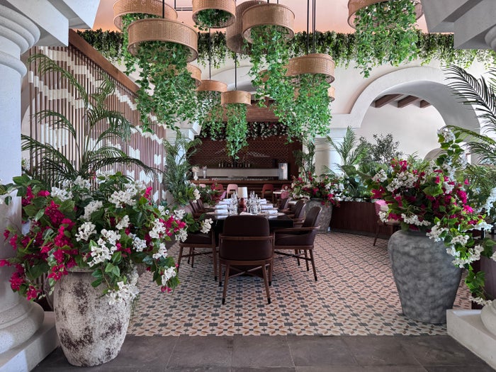 Hyatt Zilara Cancun Restaurant Floral Centerpiece Entrance