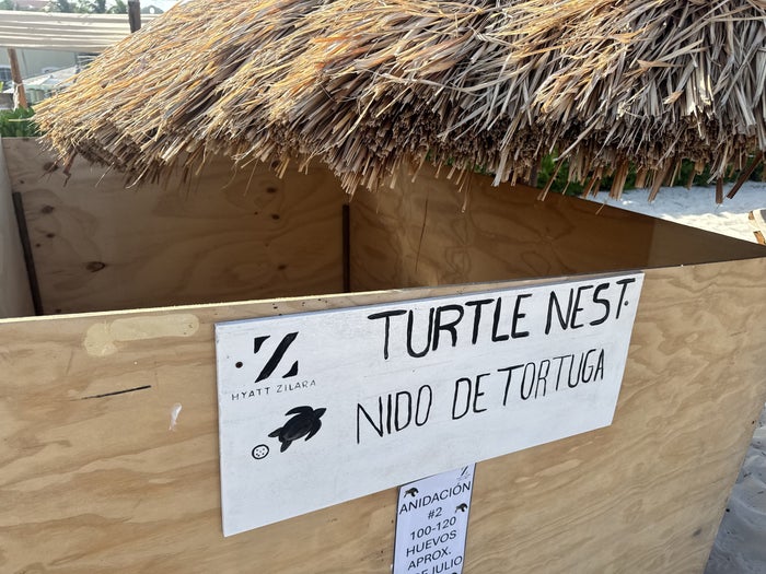 Hyatt Zilara Riviera Maya Turtle Nest Sign