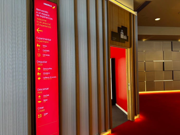 Iberia Velazquez Lounge Madrid MAD signs