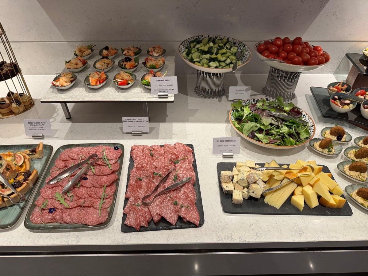 JW Marriott Bucharest Grand Hotel Executive Lounge happy hour charcuterie salad