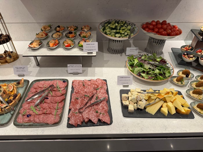 JW Marriott Bucharest Grand Hotel Executive Lounge happy hour charcuterie salad