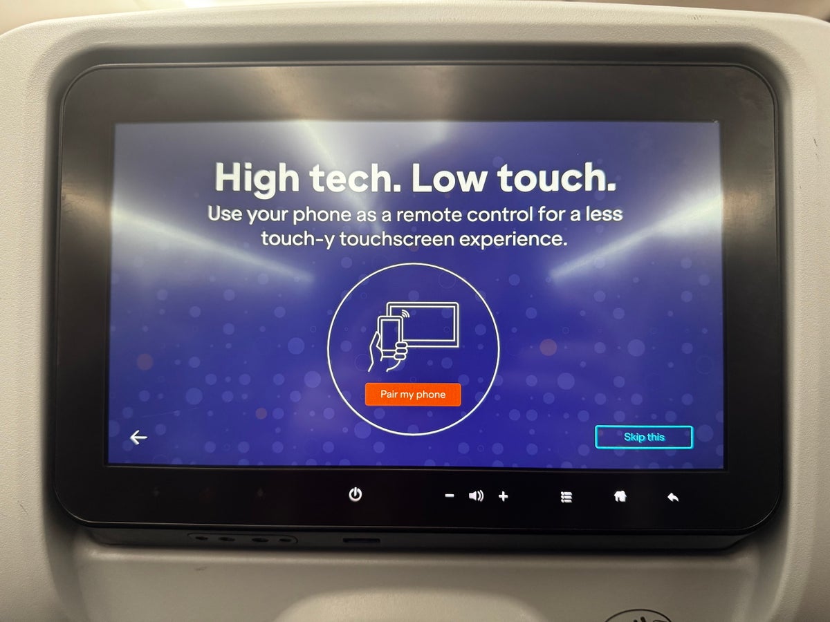 JetBlue A220 entertainment use phone
