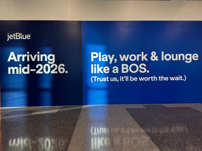 JetBlue lounge construction BOS