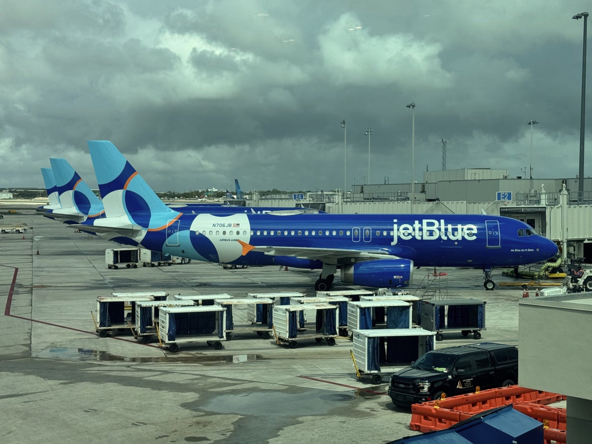 JetBlue planes parked at FLL gates