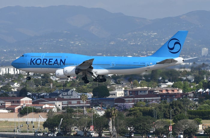 Korean Air 747 8 landing LAX Korean Air 747 8 landing LAX