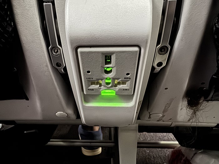 LATAM B787 9 GRU MEX Seat Power Outlet