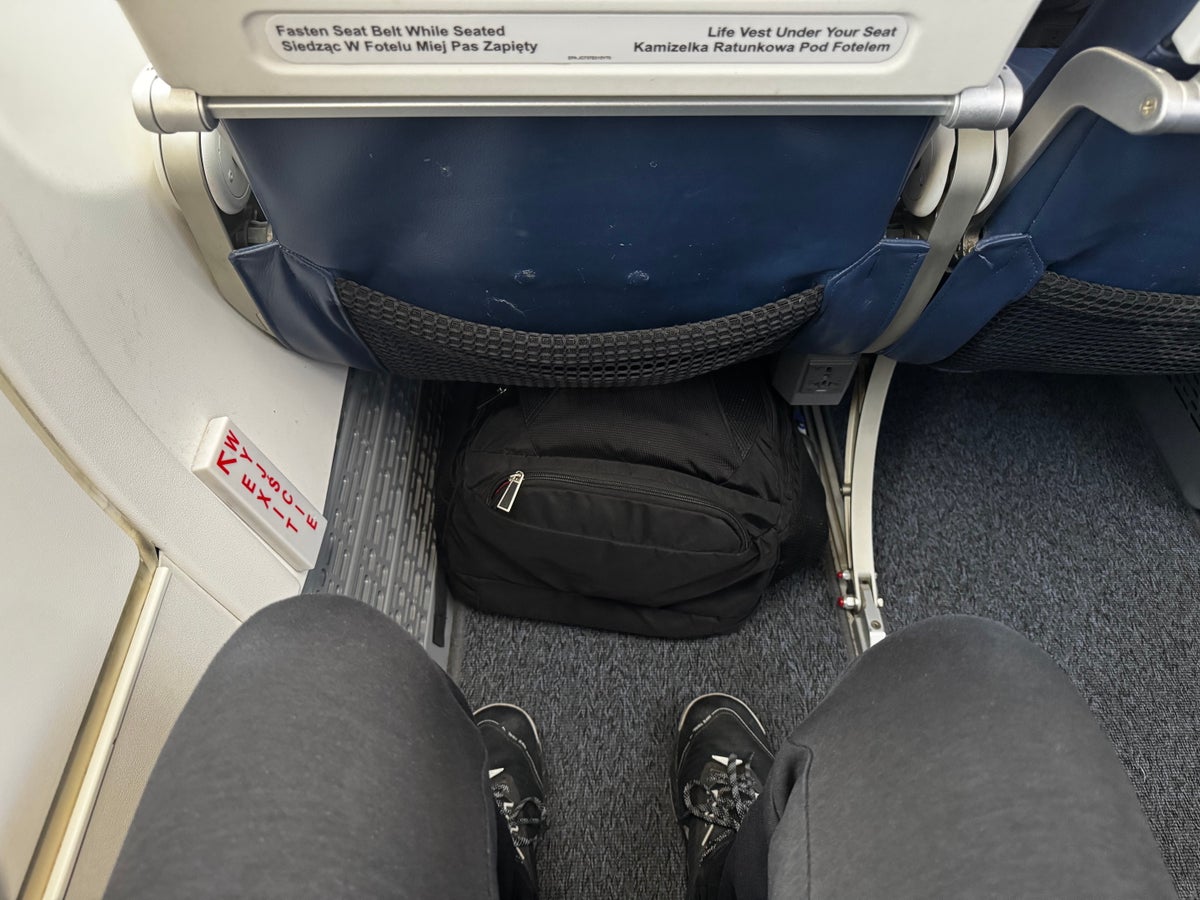 LOT Polish Boeing 737 MAX 8 exit row space at knees