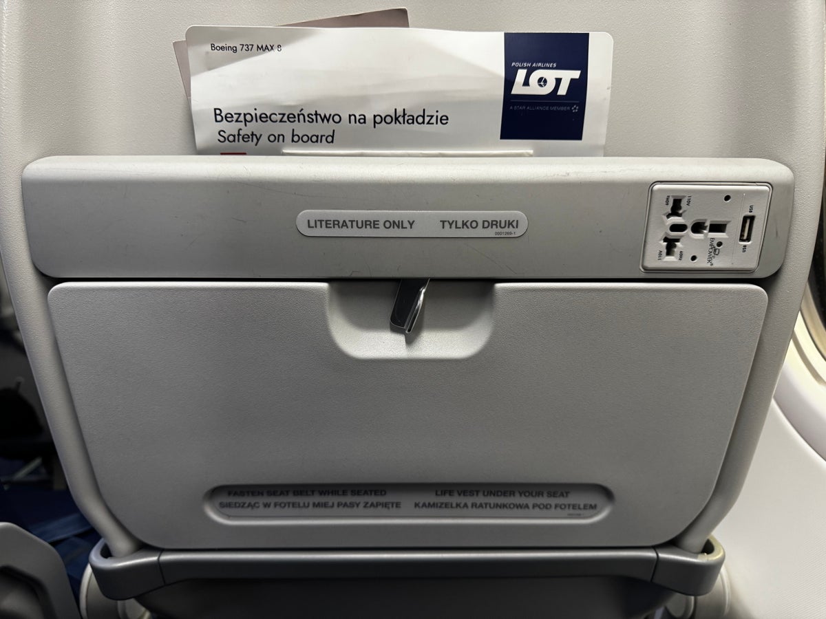 LOT Polish Boeing 737 MAX 8 seat back