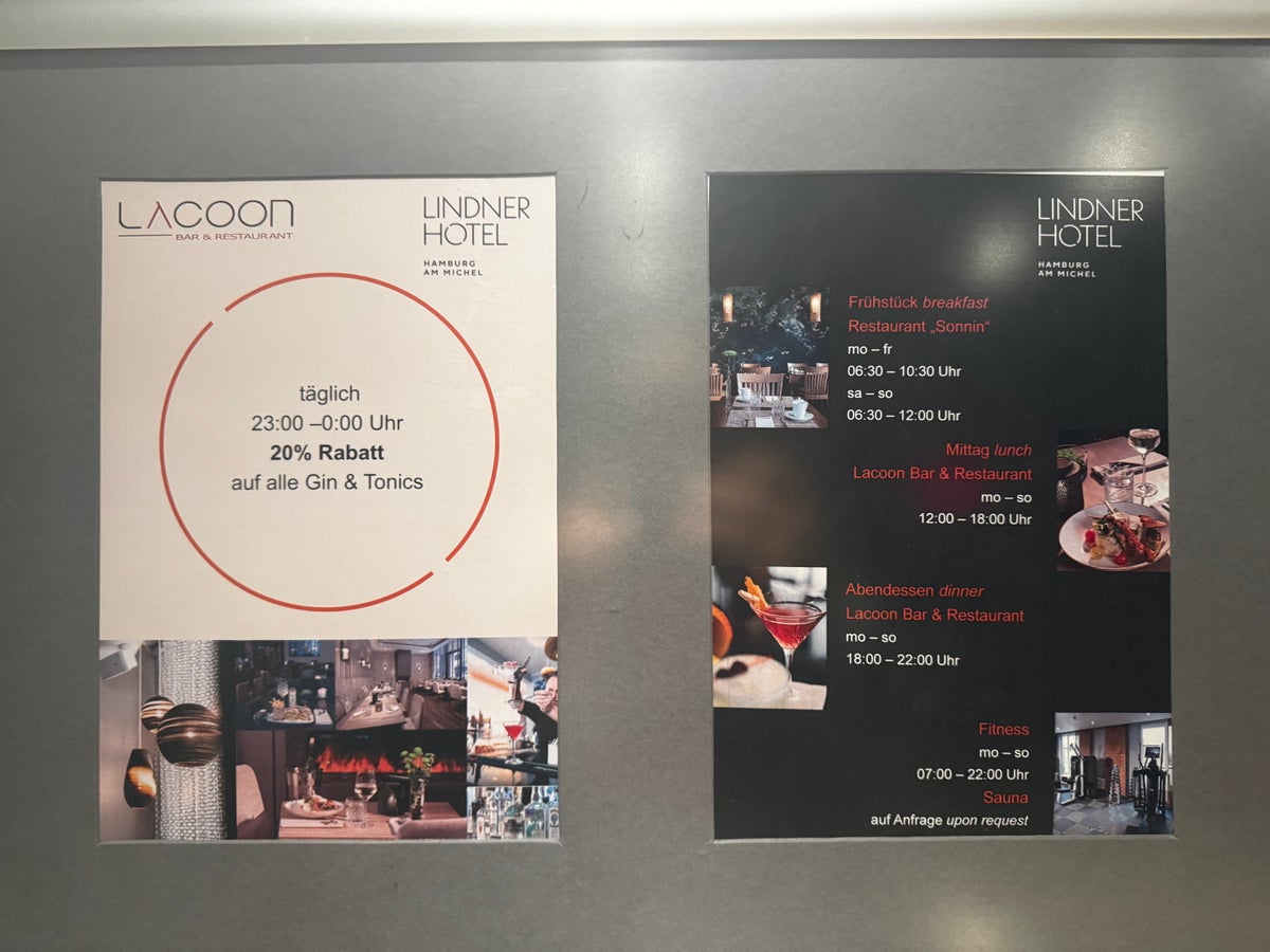 Lindner Hotel Hamburg Am Michel JdV Hyatt signs in elevator Lindner Hotel Hamburg Am Michel JdV Hyatt signs in elevator