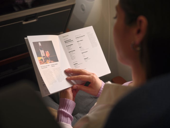 Lufthansa FOX premium economy menu