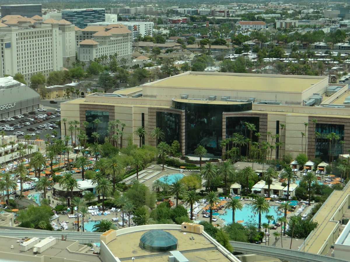 MGM Grand Las Vegas pool complex aerial