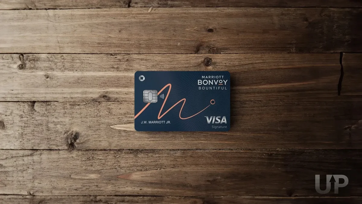 Marriott Bonvoy Bountiful card wood background