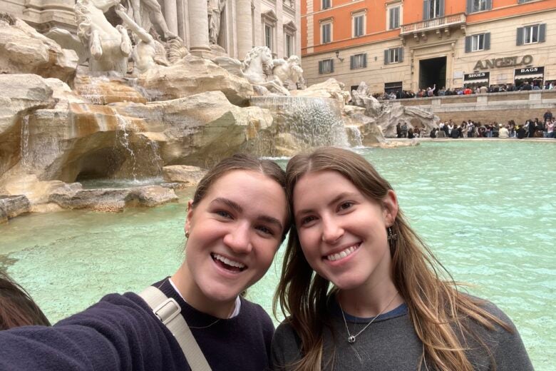 McKay and Friend Trevi Fountain Rome Italy
