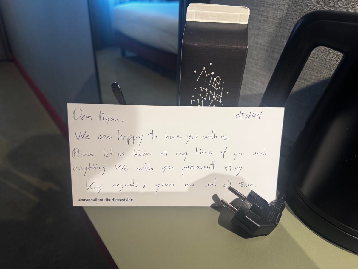 Me and All Hotel Berlin East Side welcome note