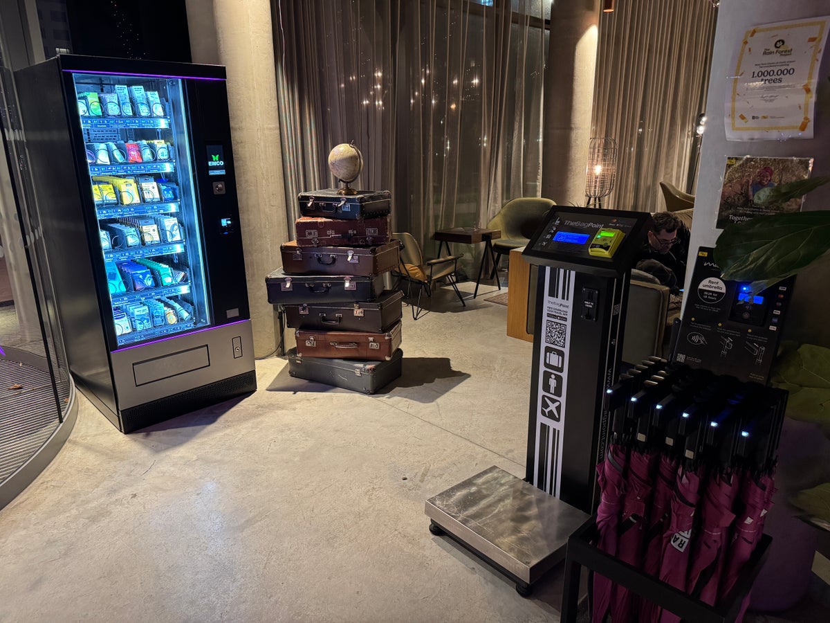 Moxy Paris Charles de Gaulle Airport lobby amenities