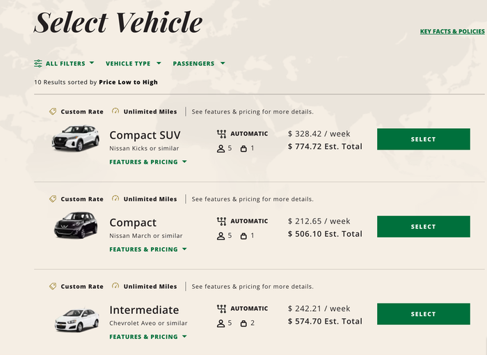 National Car Rental CUN agent rates