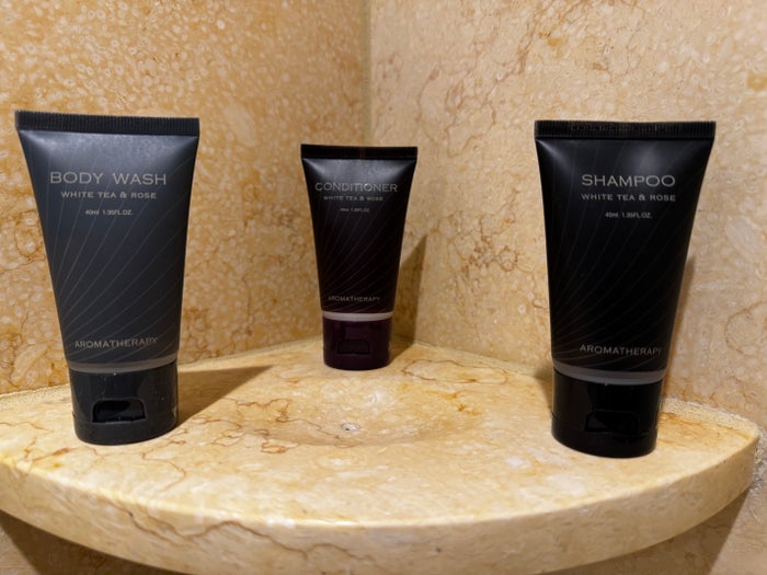 Palazzo Las Vegas Luxury King Suite shower toiletries Palazzo Las Vegas Luxury King Suite shower toiletries