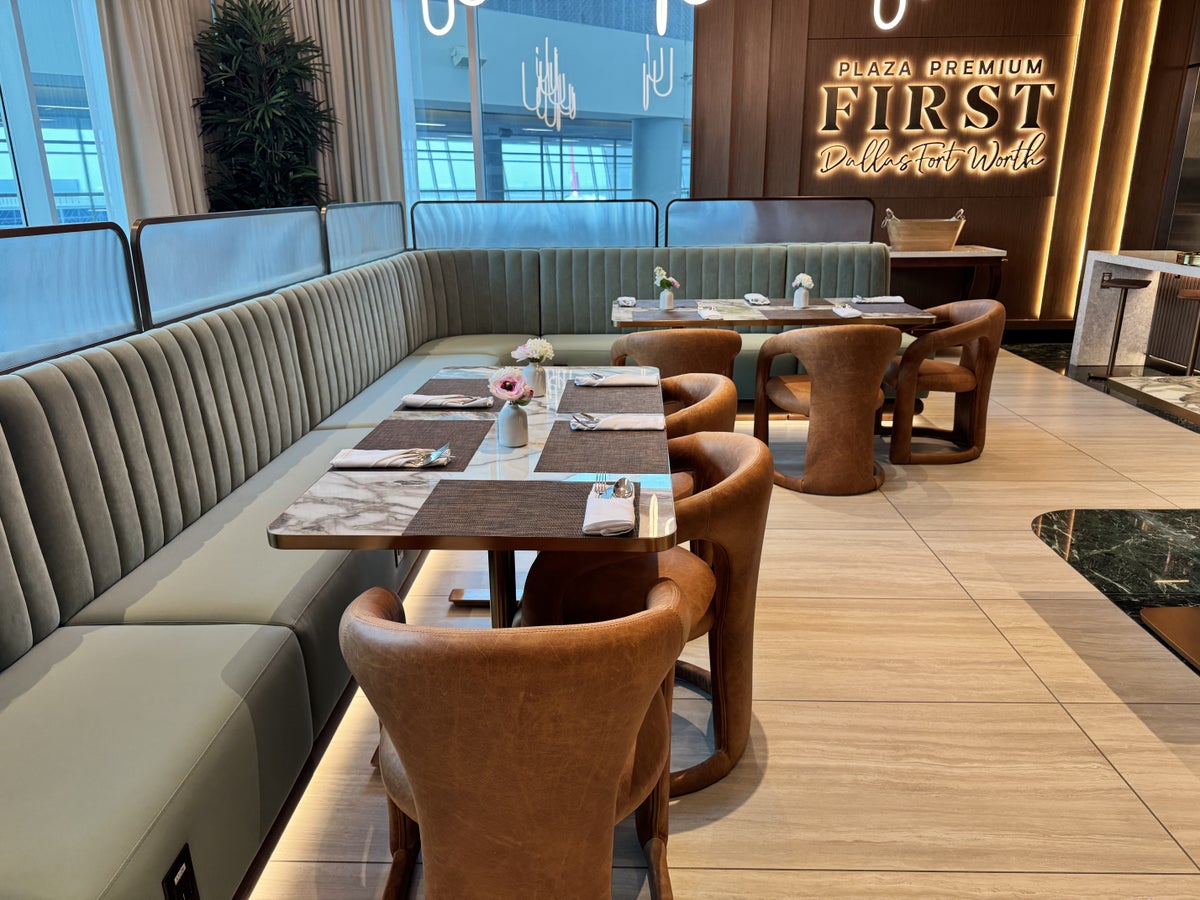 Plaza Premium First DFW Dining Tables
