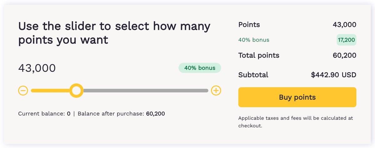 Price example buying Choice Privileges points Price example buying Choice Privileges points