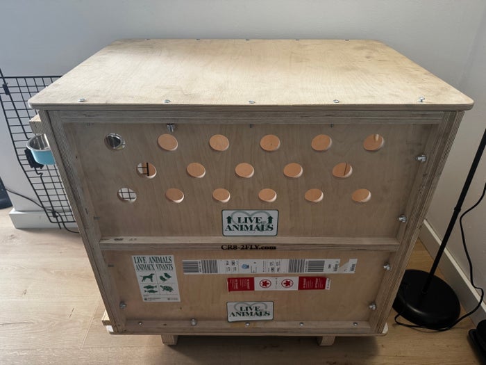 Reinforced animal shipping crate side Reinforced animal shipping crate side