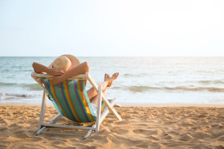 Relaxing on beach