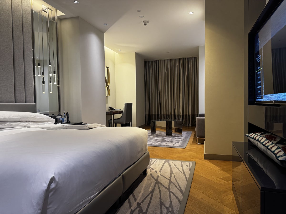 Ritz Carlton Baku Main Bedroom Bed TV