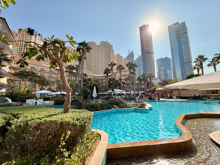 Ritz Carlton Dubai Family Pool With Skyscrapers