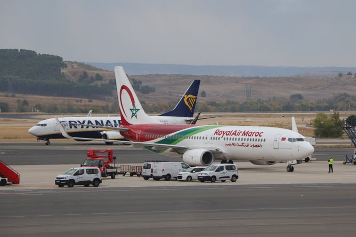 Royal Air Maroc Ryanair planes at Madrid MAD