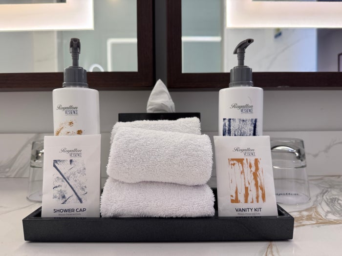 Royalton Vessence Barbados room vanity amenities