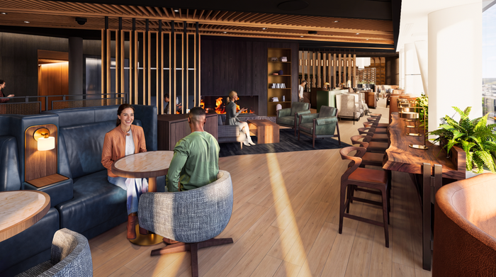 SEA Aurora Lounge Fireplace Rendering 2