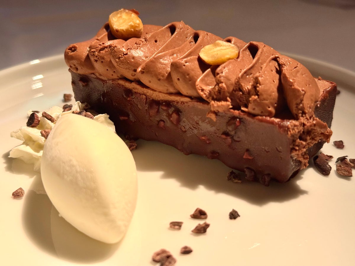 SWISS Senses first class chocolate dessert