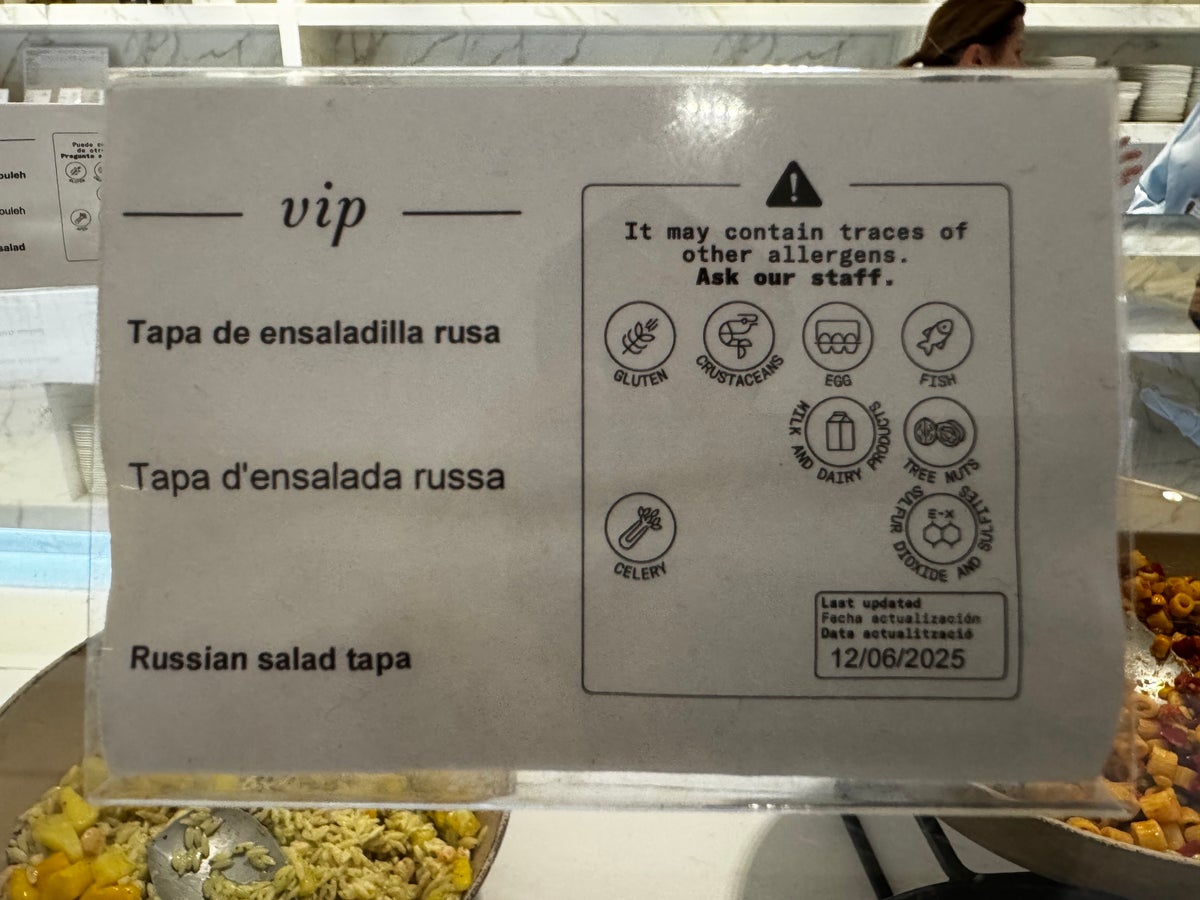 Sala VIP Canudas BCN Terminal 2 allergens