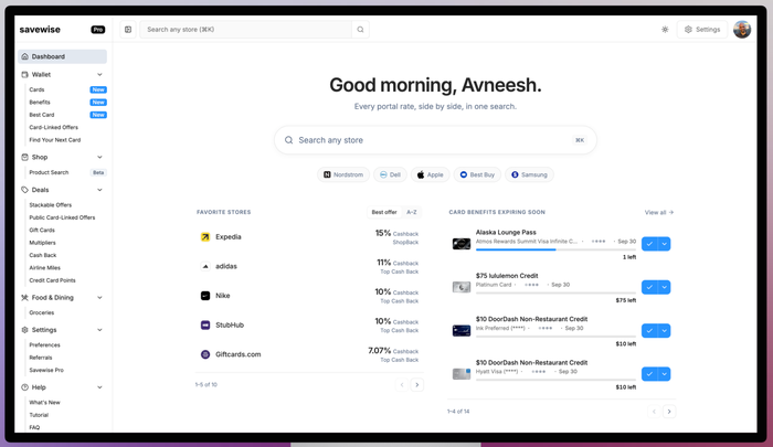 Savewise Dashboard