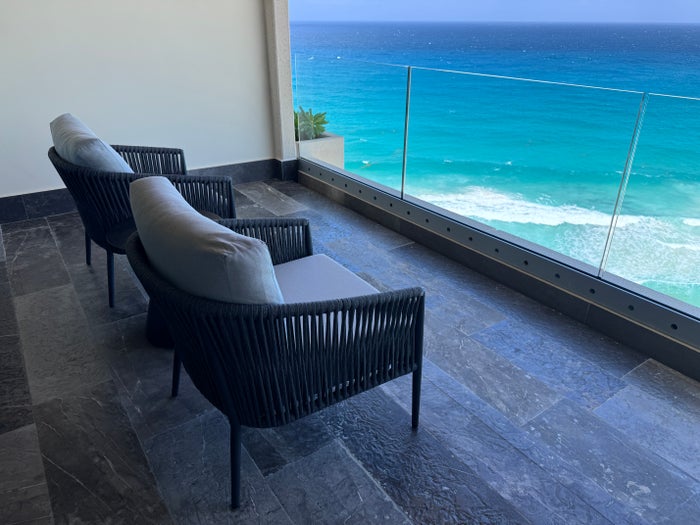 Secrets Mirabel Cancun Balcony Lounge Chairs Ocean View