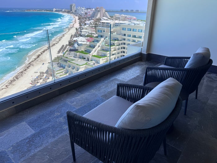 Secrets Mirabel Cancun Balcony Lounge Chairs Resort View