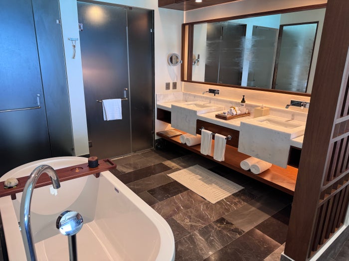 Secrets Mirabel Cancun Bathroom Double Sink Bathtub