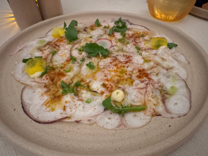 Secrets Mirabel Cancun Octopus Carpaccio Plate