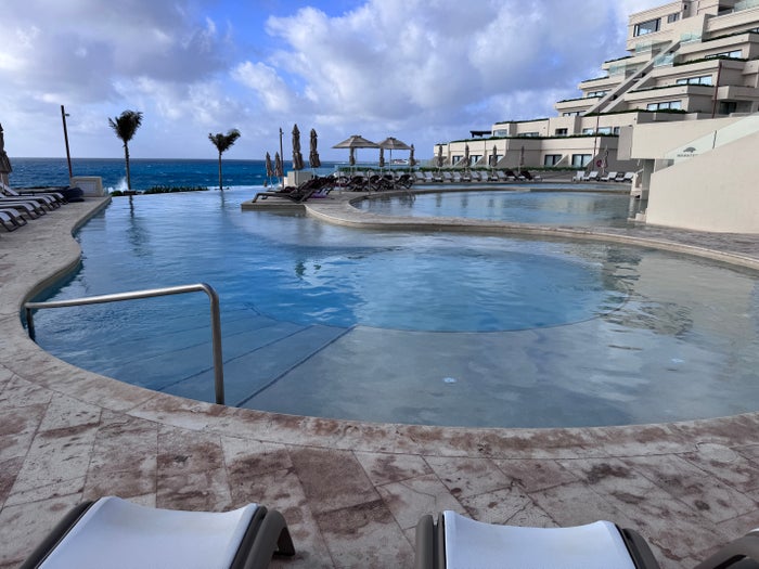 Secrets Mirabel Cancun Round Pool Loungers Marble