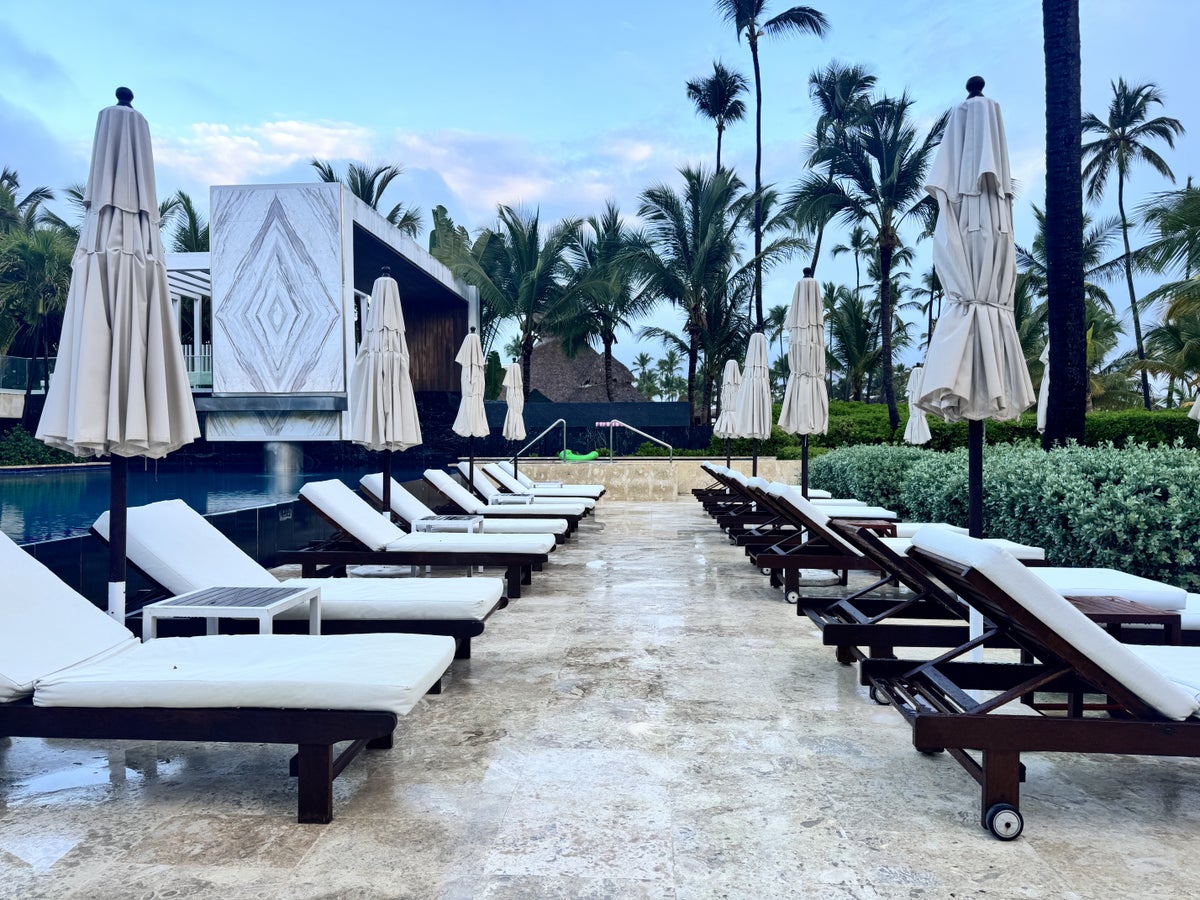 Secrets Royal Beach Punta Cana Preferred Pool Loungers with Umbrellas