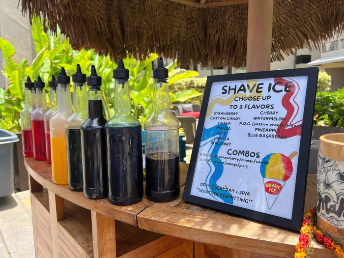 Shave ice by the pool at Sheraton Kauai Coconut Beach
